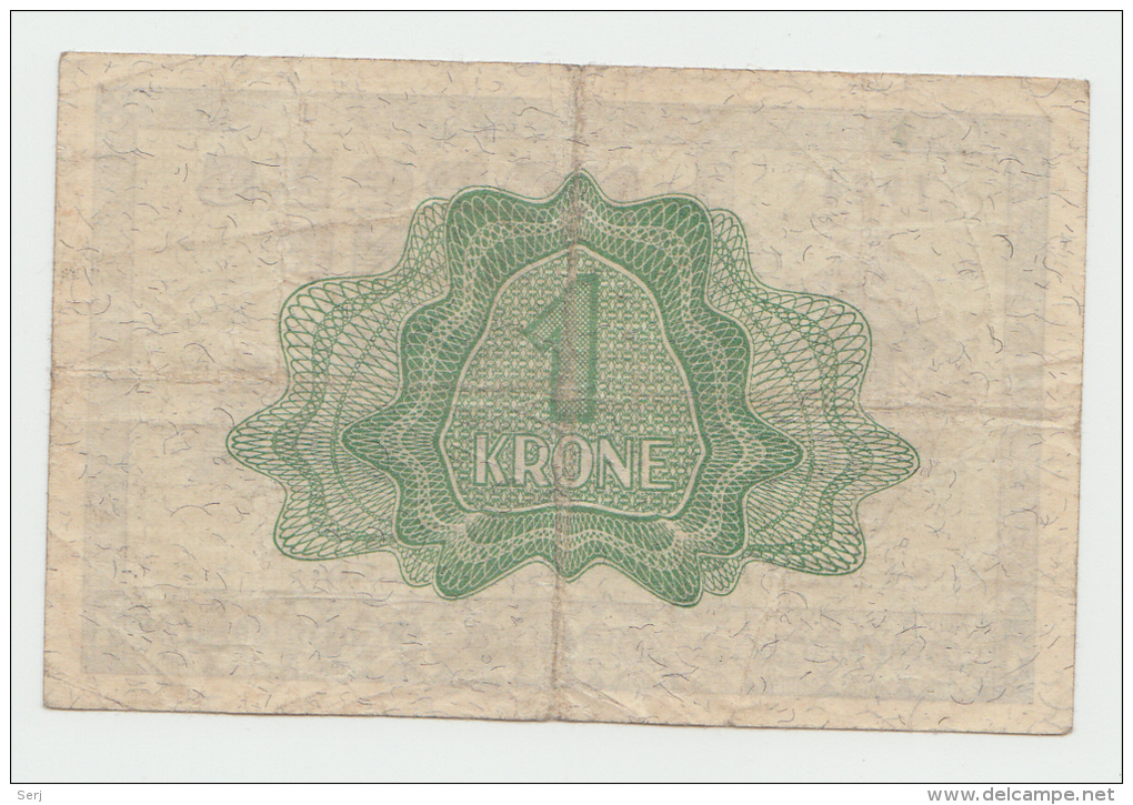 Norway 1 Krone 1944 VF+ CRISP RARE Banknote Pick 15a - Norway
