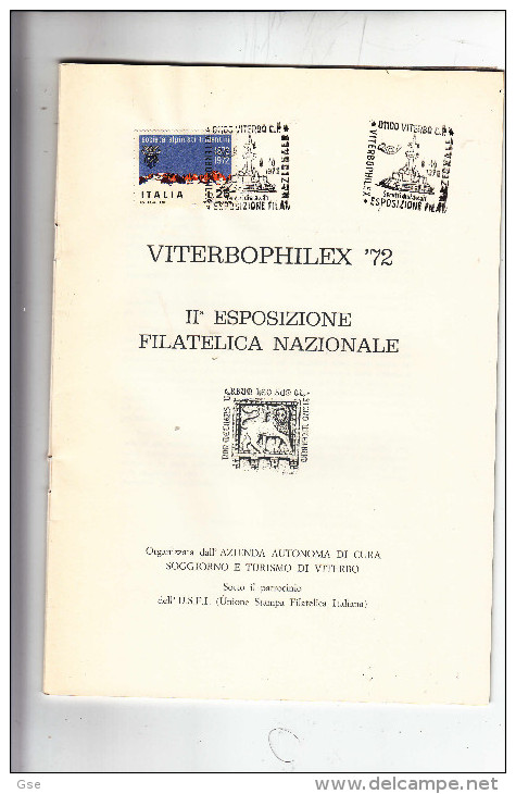 VITERBOPHILEX '72 - Esposizione Fil. Nazionale  - Libretto In Carta Patinata - Pagg. 12 - Erinnofilia