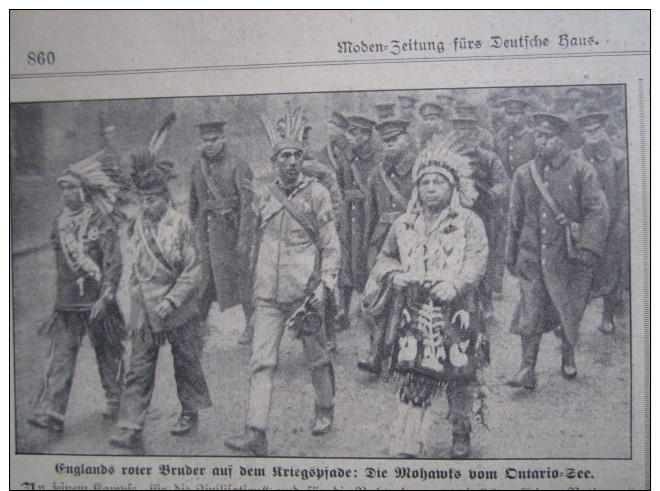 Indianer Mohawk Irokesenliga Bruder England 1914 1918 Zeitung Newspaper Clipping Journal WK1 Krieg Guerre War - Indiani Dell'America Del Nord