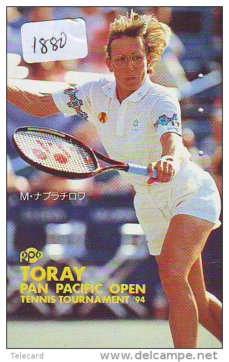 Télécarte Japon * Sport * TENNIS (1880)  TORAY * MARTINA NAVRATILOVA / CZECH REP. &amp; USA * PHONECARD JAPAN * TELEFONK - Sport