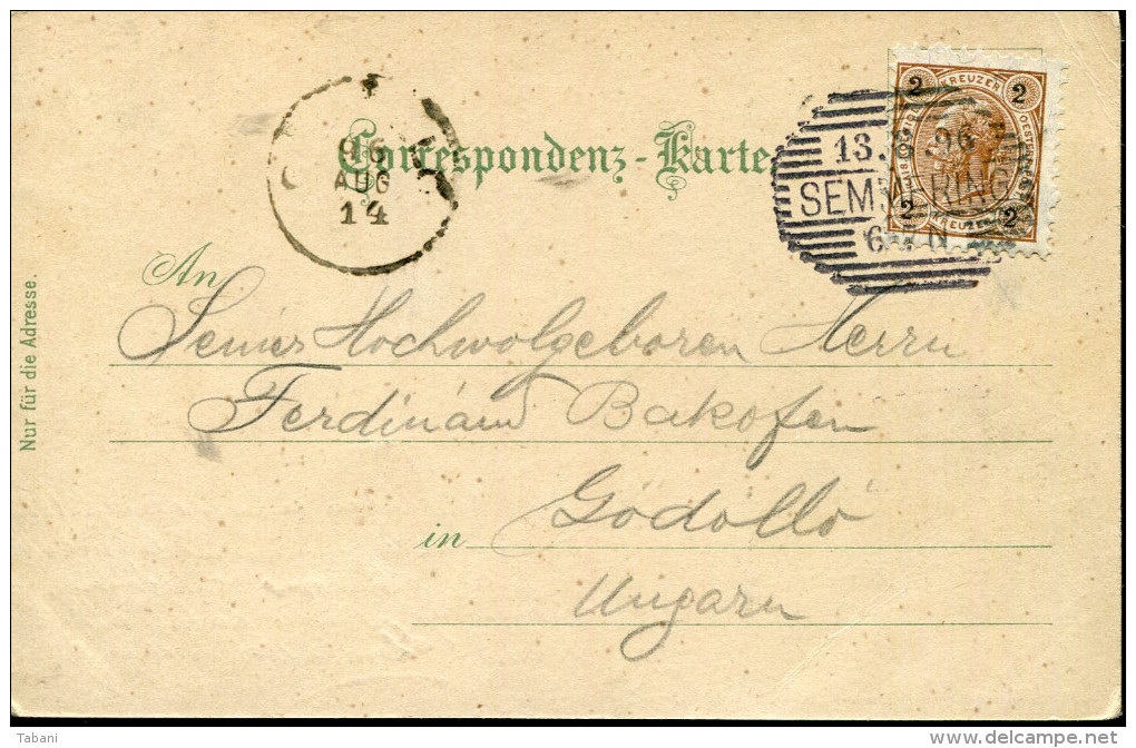 AUSTRIA SEMMERING 1896 !!!VERY EARLY VINTAGE LITHO POSTCARD - Semmering