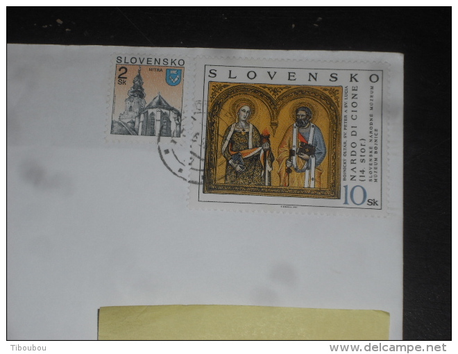 LETTRE SLOVAQUIE SLOVENSKO AVEC YT 184 ET 251 - NITRA - RETABLE DE NARDO DI CIONE - - Storia Postale