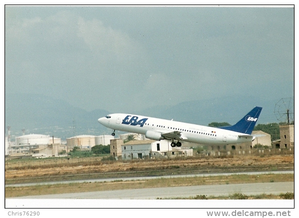 CPM BALEARES Airport Aéroport De PALMA Avion Boeing 737 400 Compagnie EBA Belgian Airlines 1995 - 1946-....: Ere Moderne