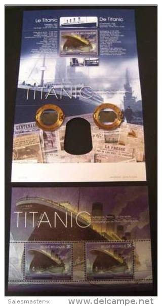 TITANIC Centennial Sheet Bloc 2stamps 3D BELGIË NIEUW - Ungebraucht