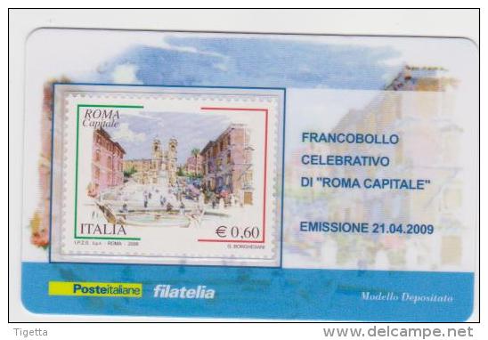 2009 - ITALIA -  TESSERA FILATELICA   "ROMA CAPITALE" - Cartes Philatéliques