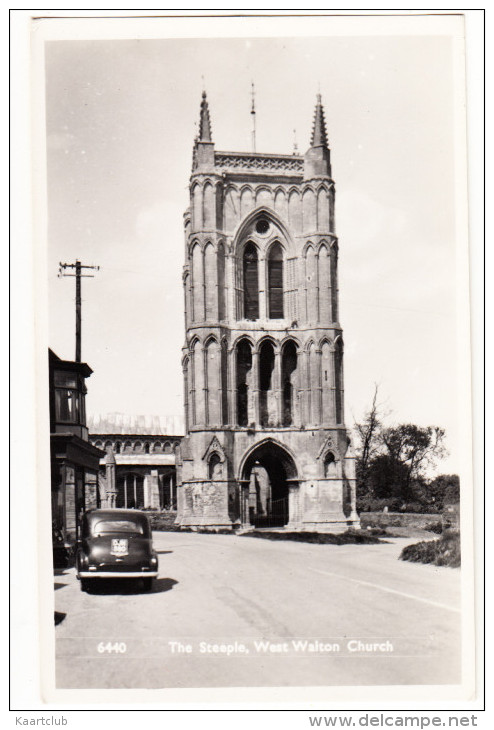 West Walton: OLDTIMER CAR - St.  Mary's Bell Tower, The Steeple, Church  - England - Toerisme