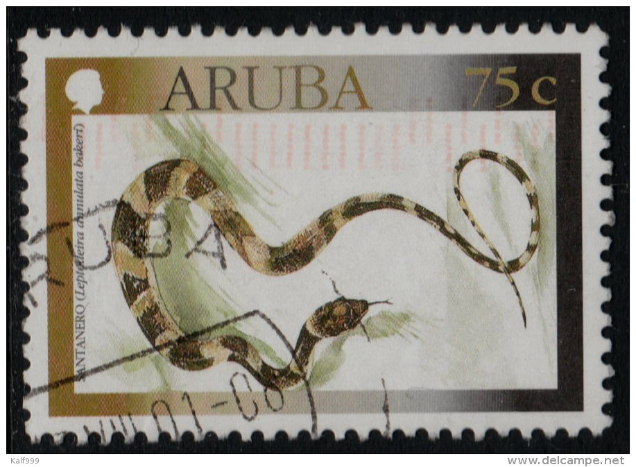 ~~~ Aruba 2000 - Fauna Snakes Santanero  - NVPH 245 (o) Used  ~~~ - Antillen