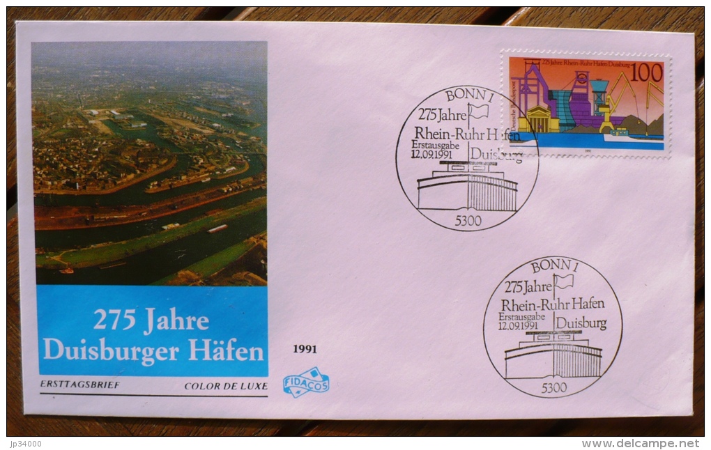 ALLEMAGNE Port, Ports, Bateaux, Duisbourg. Yvert 1390 Sur FDC. - Autres (Mer)