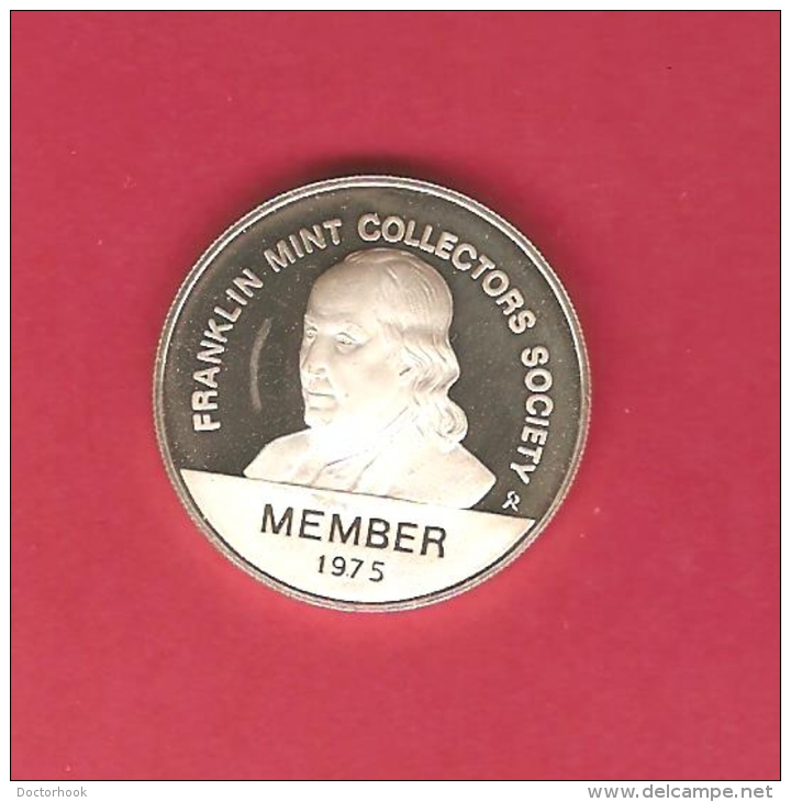 U.S.A.   1975 FRANKLIN MINT---MEMBERSHIP MEDAL---"SILVER" 92.5% - Autres & Non Classés