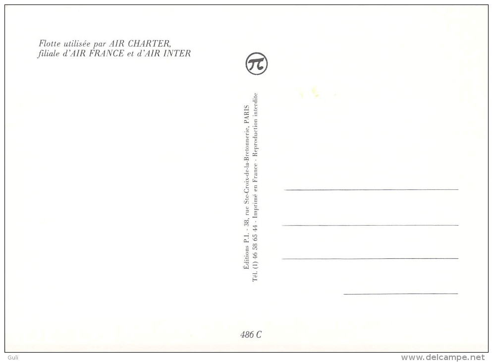 AVIATION- AIR CHARTER Filiale D´AIR FRANCE Et AIR INTER  Lot De 3 Cartes (2) Scan R/V Des 3 Cartes (Airbus AVION) - 1946-....: Ere Moderne