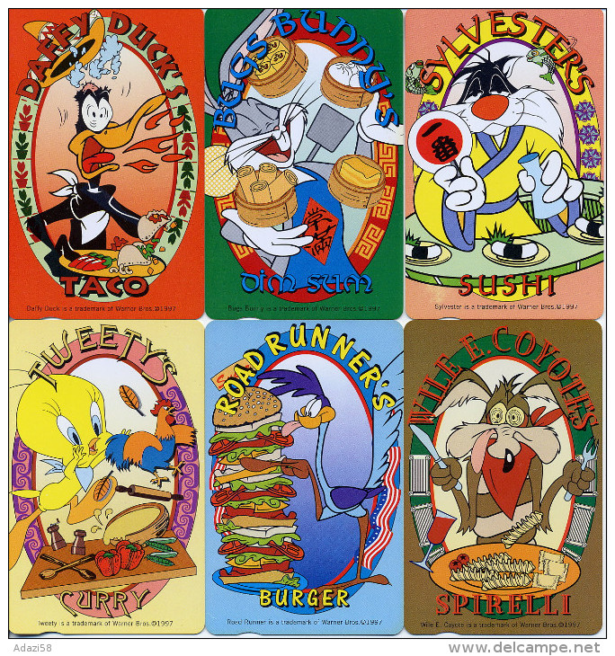 HONG KONG 1997 Full Set =6 Ex  DISNEY Warner Bros. Taco, Sushi,Curry,Burger ..etc   MINT - Hongkong