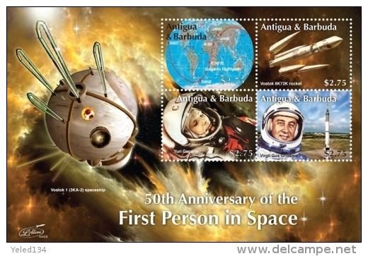 ANTIGUA & BARBUDA ; SCOTT # 3158 ; IGPC1120 SH ; MINT N.H STAMPS ( FIRST PERSON IN SPACE - Antigua Et Barbuda (1981-...)