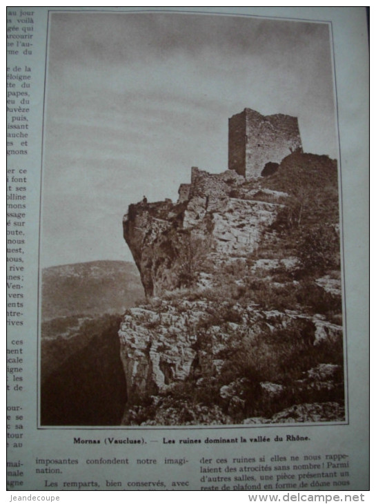 - Article De Presse - Régionalisme - Mornas - Vaucluse - Château  -1935 - 5 Pages - - Documents Historiques