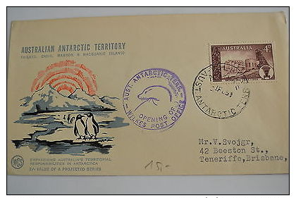 Australia Antarctic Wilkes Station 1/2/1959 Opening Post Office Seal 2 - Poststempel