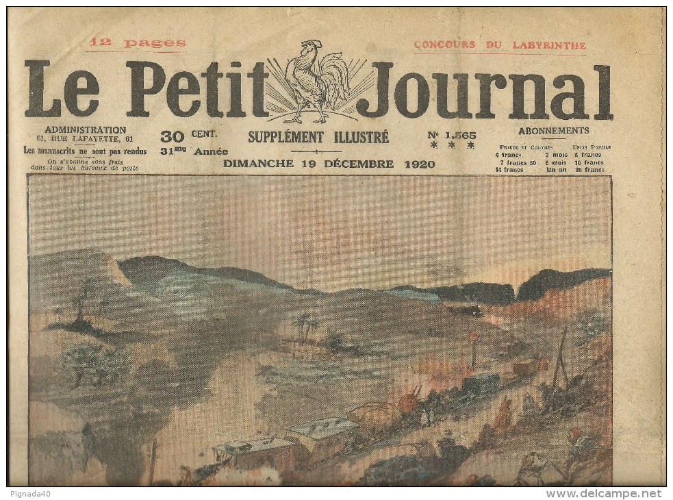 Le Petit Journal Illustré , 19/12/1920 , N° 1565 , Un Train Attaqué En Algérie - Le Petit Journal