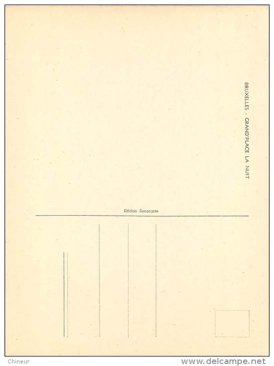 BRUXELLES GRAND'PLACE LA NUIT CARTE PANORAMIQUE FORMAT 15.5X20.5 - Brüssel Bei Nacht