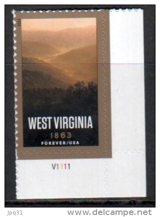 Timbre USA Adhésif West Virginia - 2013 - Unused Stamps