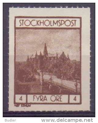 SWEDEN : ## STOCKHOLMSPOST ## : 4 öre – MNH : ARCHITECTURE,BRUG,PONT,BRIDGE, - Lokale Uitgaven