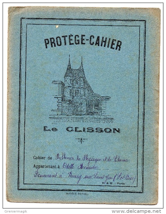 Protège Cahier - Le Clisson - Carte De La France Au Dos - Protège-cahiers