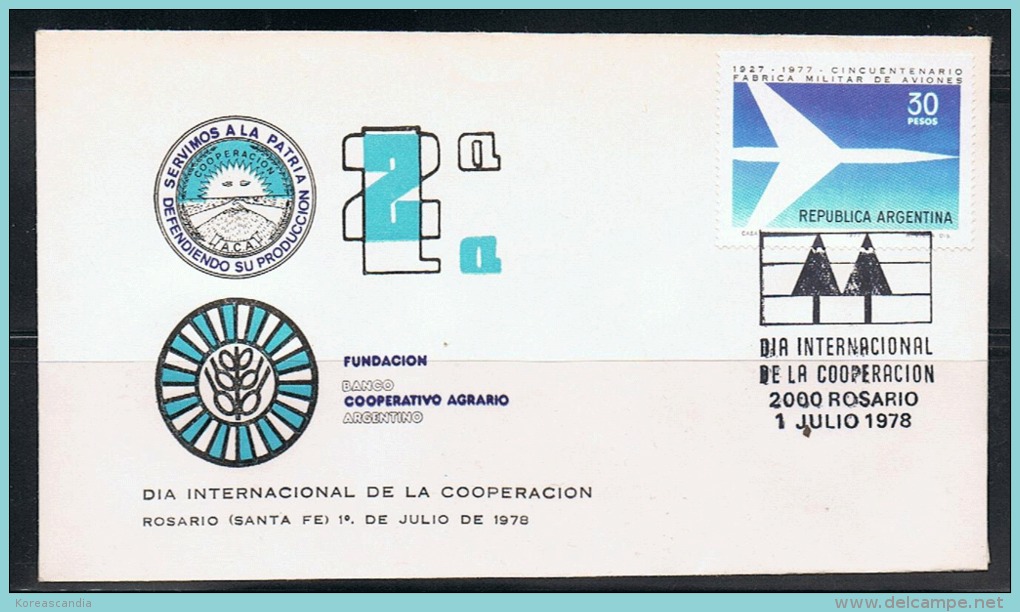 ARGENTINA 1978 INTERNATIONAL DAY OF CO-OPERATIVES SPECIAL STATIONERY & CANCEL - Otros & Sin Clasificación