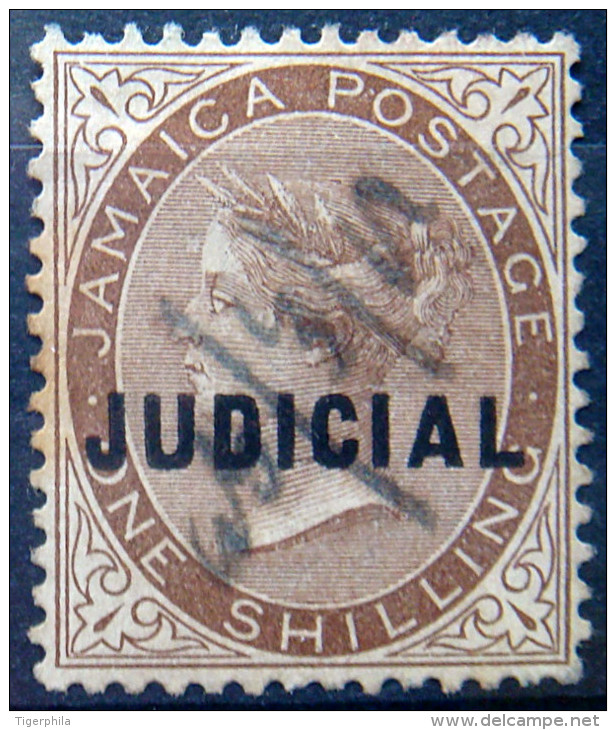 JAMAICA 1897 1shilling Queen Victoria JUDICIAL USED - Jamaïque (...-1961)