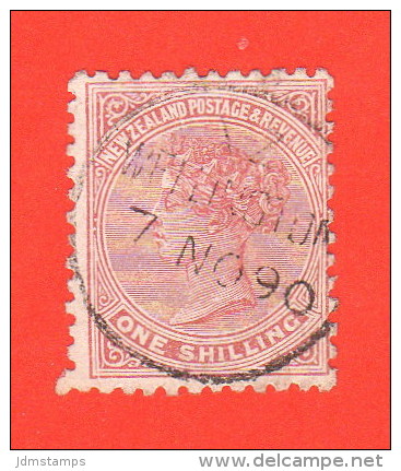 NZL 67 U  1882 Queen Victoria W/SON ("WELLINGTON / 7 NO 90") - Used Stamps