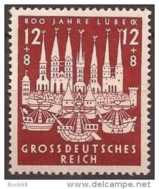 ALLEMAGNE DEUTSCHES III REICH 781 ** MNH 800 Ans Jahre Stadt LUBECK - Unused Stamps