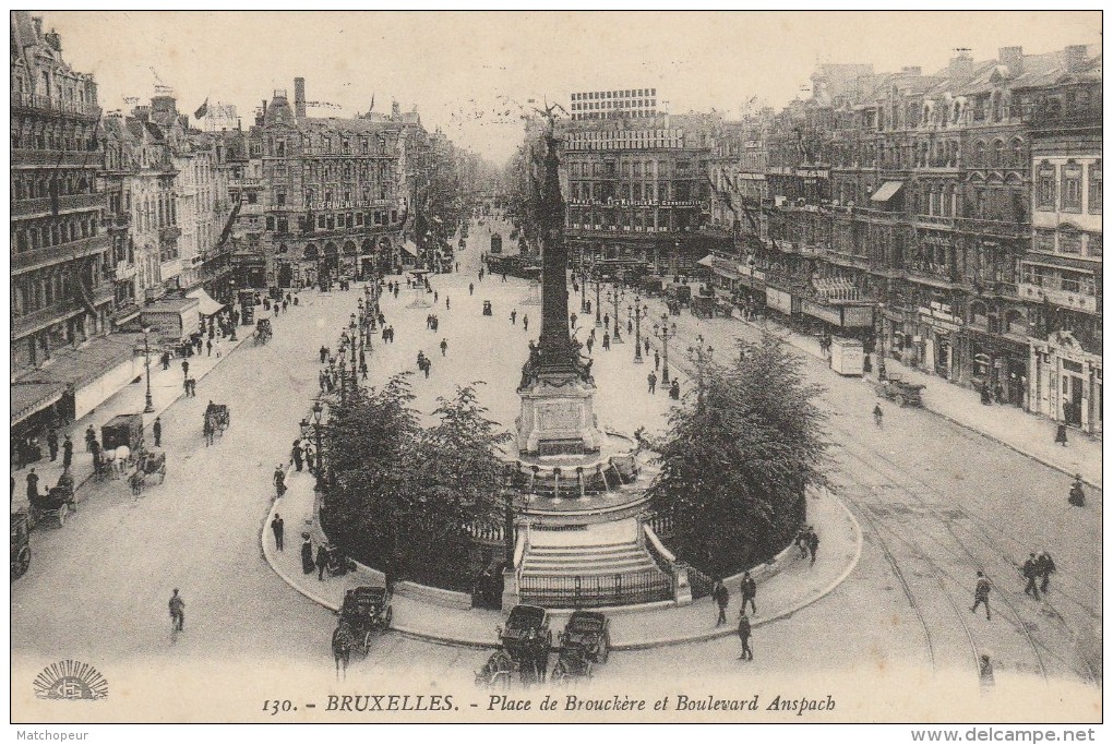 BELGIQUE - BRUXELLES - PLACE DE BROUCKERE ET BOULEVARD ANSPACH - Places, Squares