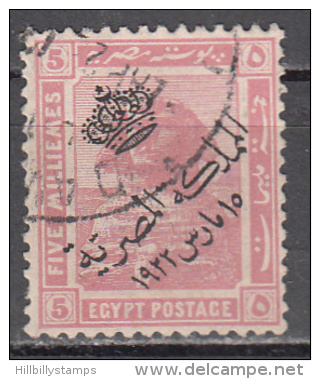 Egypt  Scott No .  82   Used    Year  1922 - Usados