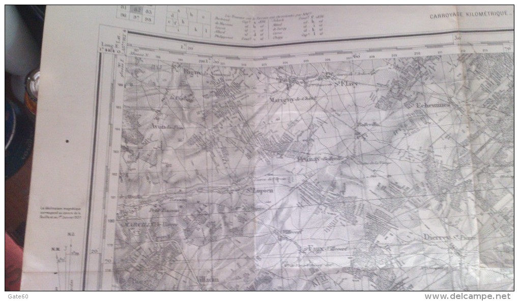 Troyes  -    Carroyage Kilometrique  -  Projection Lambert  -  Zone Nord De Guerre -   Type 1889  Obliteration Militaire - Cartes Géographiques