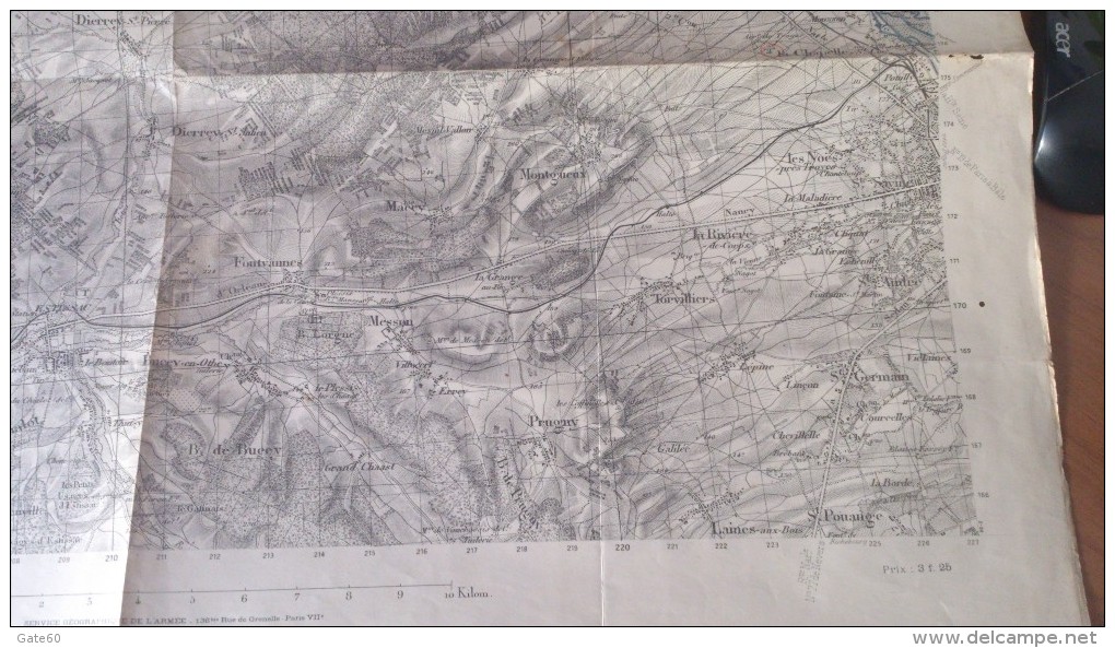 Troyes  -    Carroyage Kilometrique  -  Projection Lambert  -  Zone Nord De Guerre -   Type 1889  Obliteration Militaire - Cartes Géographiques