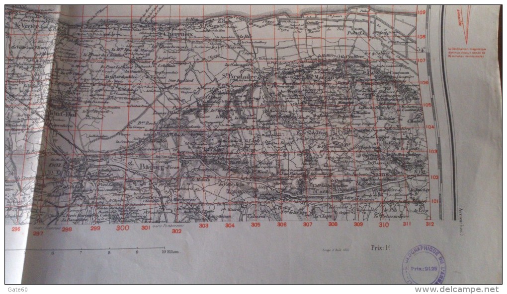Dinan  -   Carroyage Kilometrique  -  Projection Lambert  -  Zone Nord De Guerre -   Type 1895  Obliteration Militaire - Carte Geographique