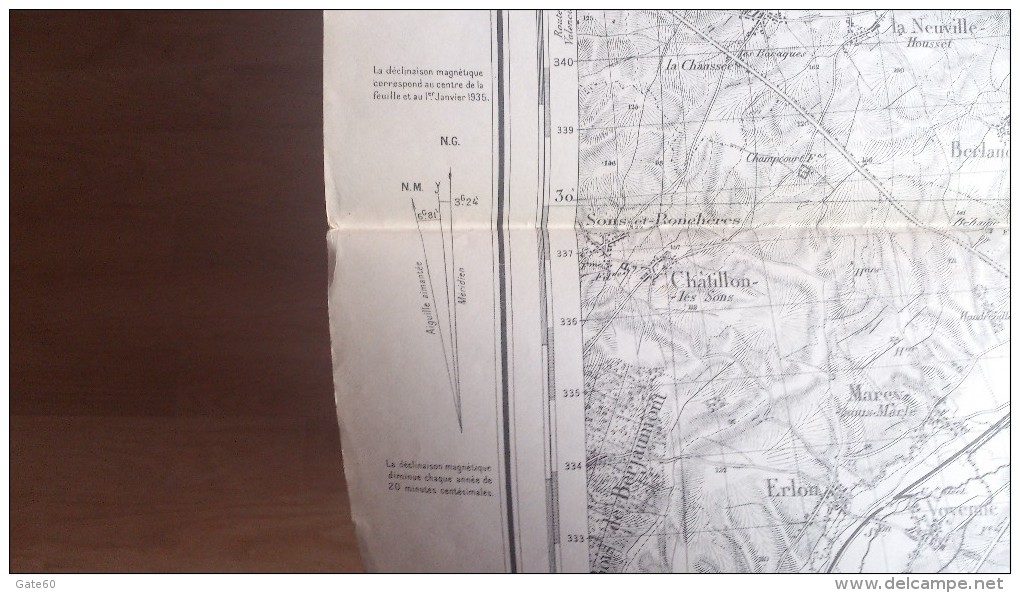 Rethel  -    Carroyage Kilometrique  -  Projection Lambert  -  Zone De Guerre Nord - Mapas Geográficas