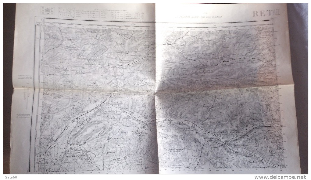 Rethel  -    Carroyage Kilometrique  -  Projection Lambert  -  Zone De Guerre Nord - Mapas Geográficas