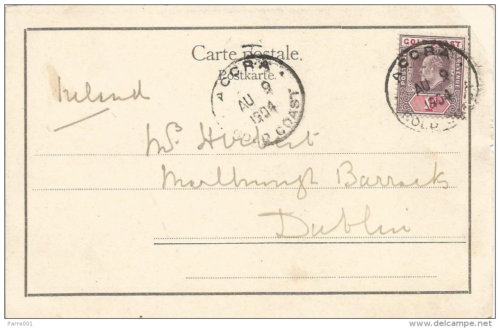 Congo Gold Coast 1904 Accra Le Lac Baffo Post Card By Visser No. 26 To Ireland - Belgisch-Congo