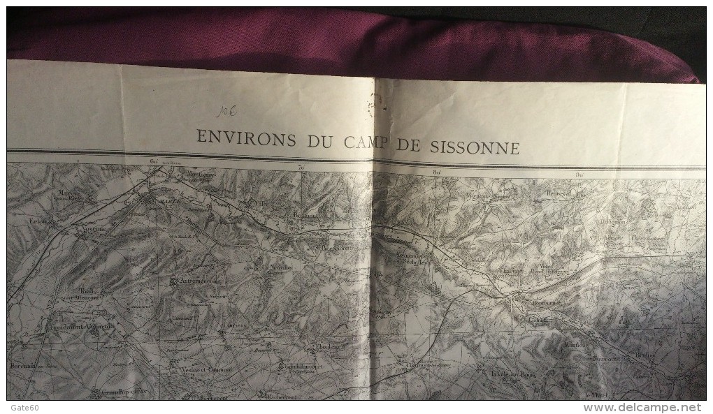 Sissonne  -    Carroyage Kilometrique  -  Projection Lambert  -  Zone De Guerre Nord - Carte Geographique