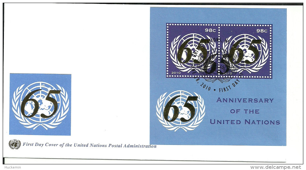 UNO New York 2010 FDC 65 Jahre UNO - Lettres & Documents