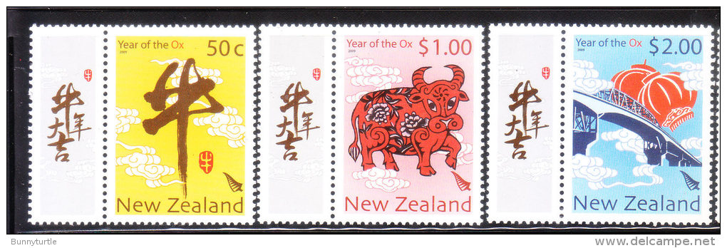 New Zealand 2009 New Year Of The Ox 3v MNH - Ongebruikt