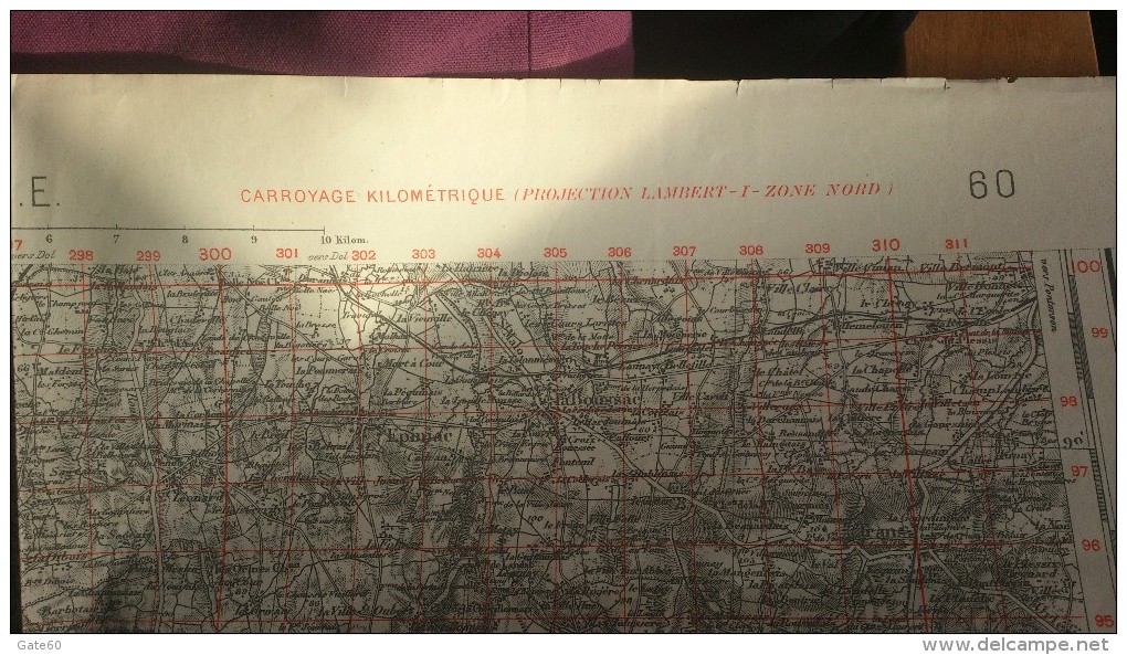 Dinan  -   Carroyage Kilometrique  -  Projection Lambert  -  Zone De Guerre Nord - Carte Geographique