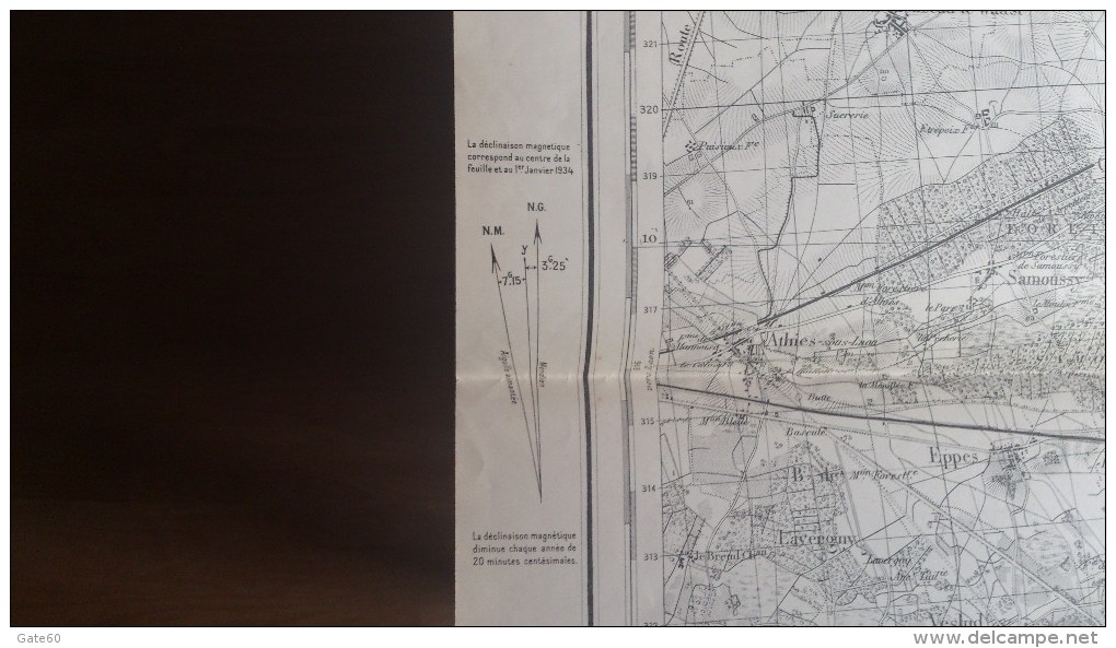 Rethel  -   Carroyage Kilometrique  -  Projection Lambert  -  Zone De Guerre Nord - Carte Geographique