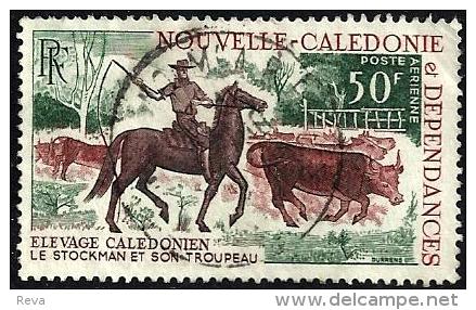 NEW CALEDONIA 50 FRANCS ELEVAGE LE STOCKMAN HORSE ANIMAL SET OF 1 UHD 1969(?) SG469 READ DESCRIPTION !! - Oblitérés
