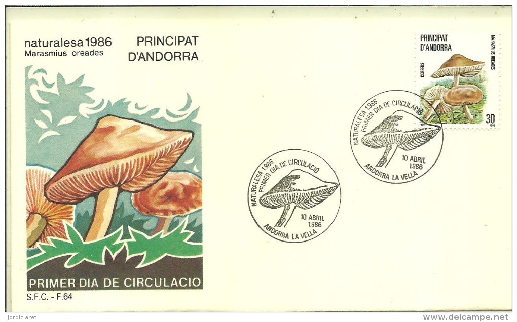 FDC ANDORRA ESP. 1986 - Champignons