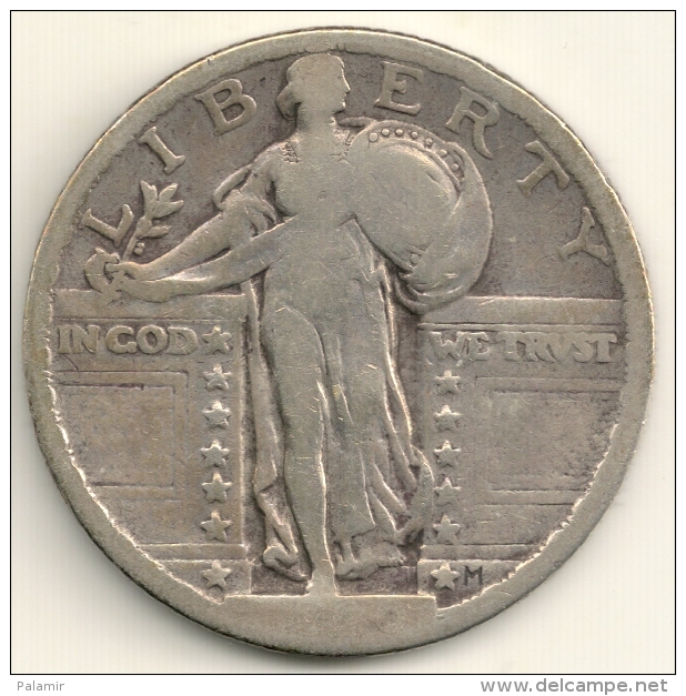 USA  1920 Standing Liberty Silver Quarter Dollar  - Philadelphia Mint - AG - 1916-1930: Standing Liberty