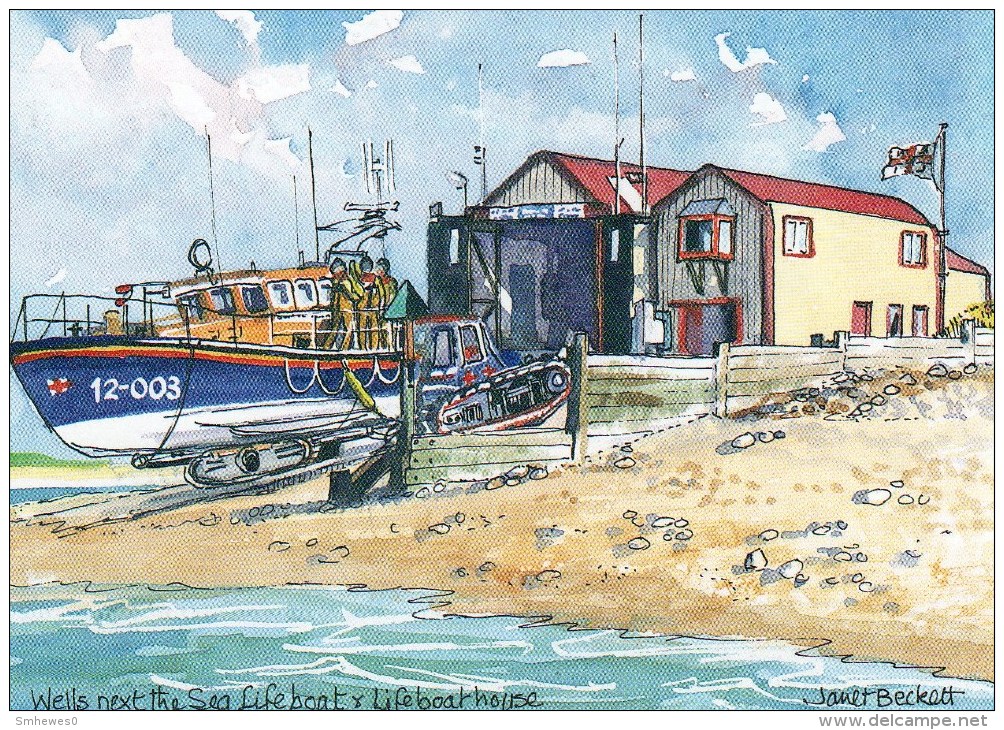 Postcard - Wells-Next-The-Sea Lifeboat & Lifeboat Station, Norfolk. A - Andere & Zonder Classificatie