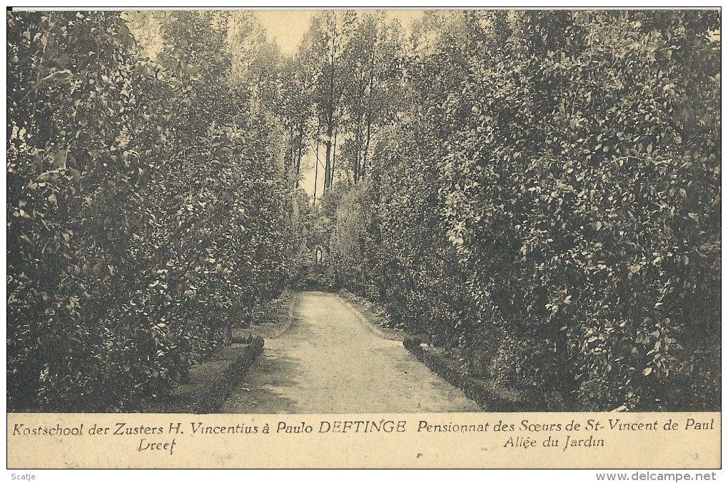 Deftinge    Pensionnat,   La Grotte;  RELAIS Stempel  -   1921  Naar Sint-Nikolaas - Lierde