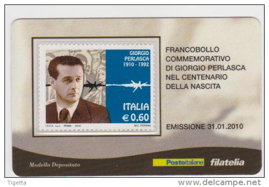 2010 - ITALIA -  TESSERA FILATELICA   "CENTENARIO DELLA NASCITA DI GIORGIO PERLASCA" - Philatelistische Karten