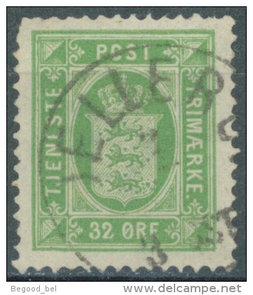 DENMARK  - USED/OBLIT.  - 1875 - Yv 10 SECOND CHOICE ONE TEETH LEFT AT THE UPPER LEFT PERF 14 X 13 1/2 -  Lot 11059 - Service