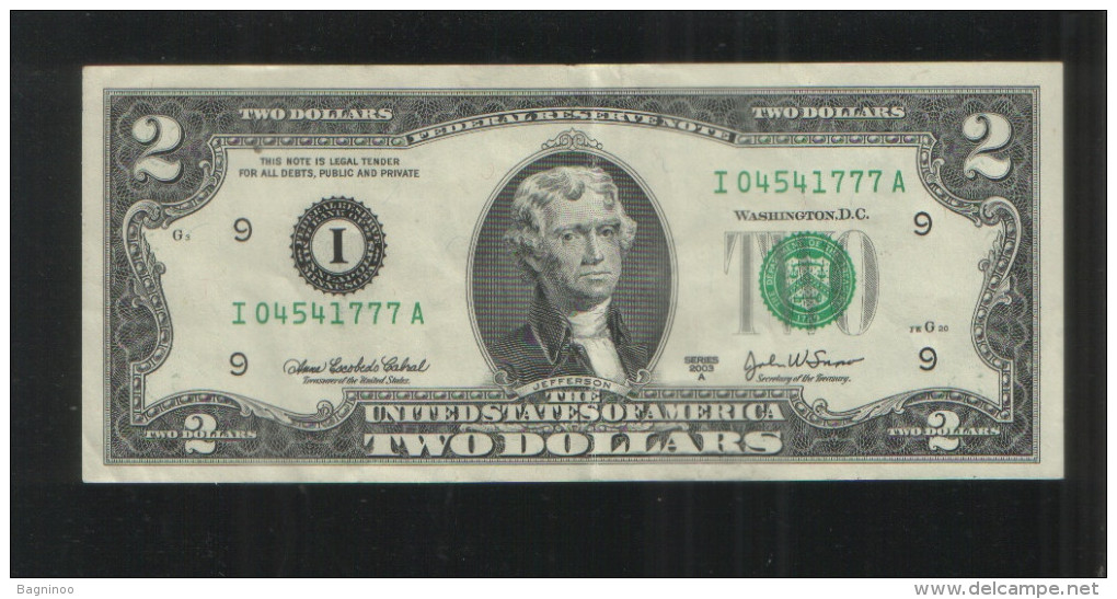 USA 2 DOLLARS 2003 A - Biljetten Van De  Federal Reserve (1928-...)