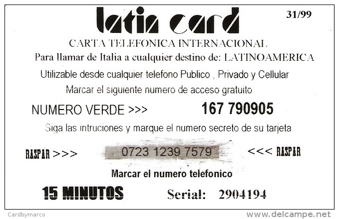 *ITALIA - LATIN CARD* - Scheda Usata - [2] Handy-, Prepaid- Und Aufladkarten