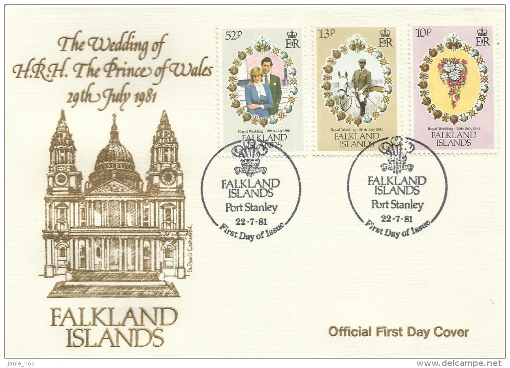 Falkland Island 1981 Royal Wedding FDC - Falkland Islands